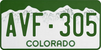 CO license plate AVF305