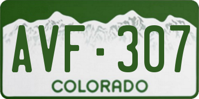 CO license plate AVF307