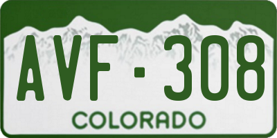 CO license plate AVF308