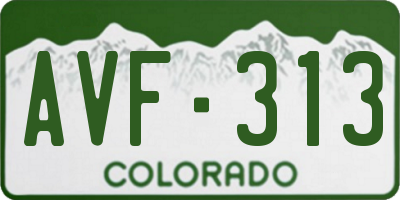 CO license plate AVF313