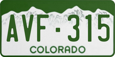 CO license plate AVF315