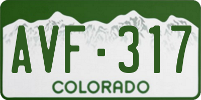 CO license plate AVF317