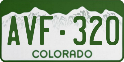 CO license plate AVF320