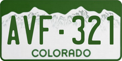 CO license plate AVF321