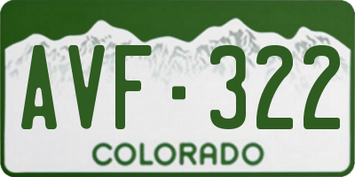 CO license plate AVF322