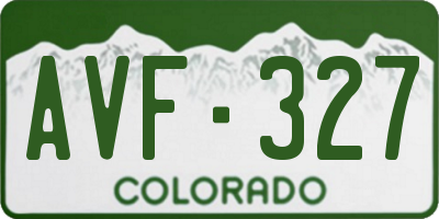 CO license plate AVF327