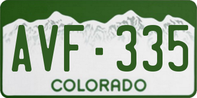 CO license plate AVF335