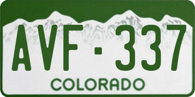 CO license plate AVF337