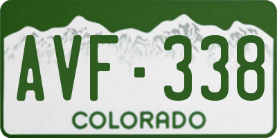 CO license plate AVF338
