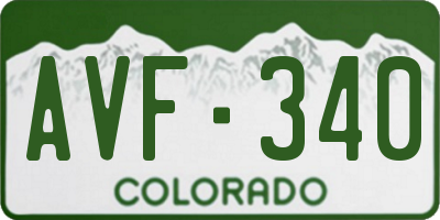 CO license plate AVF340