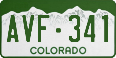 CO license plate AVF341