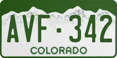 CO license plate AVF342