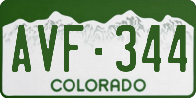 CO license plate AVF344
