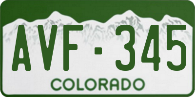 CO license plate AVF345