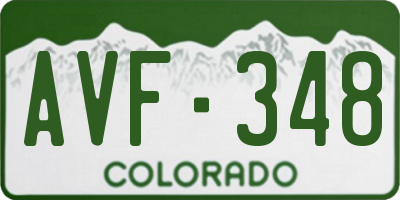 CO license plate AVF348