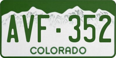 CO license plate AVF352
