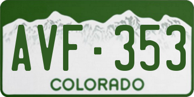 CO license plate AVF353