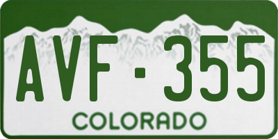 CO license plate AVF355