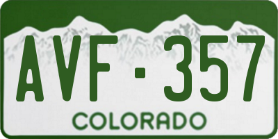 CO license plate AVF357