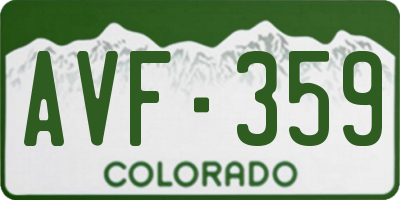 CO license plate AVF359