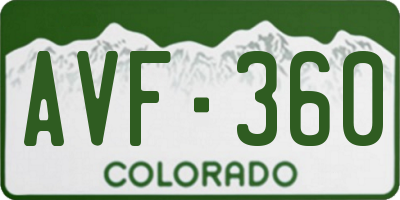 CO license plate AVF360