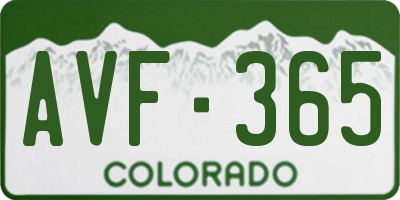 CO license plate AVF365