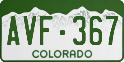 CO license plate AVF367