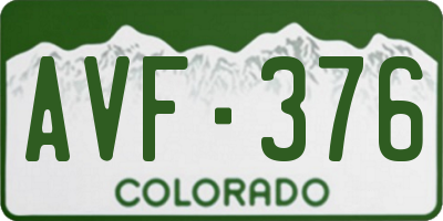 CO license plate AVF376