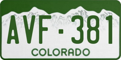 CO license plate AVF381