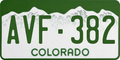 CO license plate AVF382