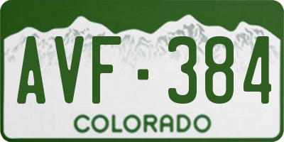 CO license plate AVF384