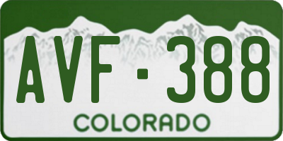 CO license plate AVF388