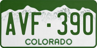 CO license plate AVF390