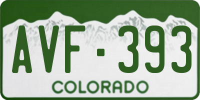 CO license plate AVF393