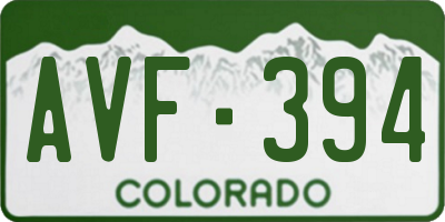 CO license plate AVF394
