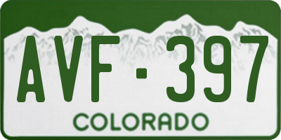 CO license plate AVF397