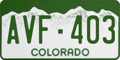 CO license plate AVF403