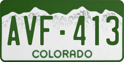 CO license plate AVF413