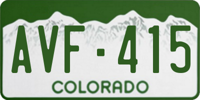 CO license plate AVF415