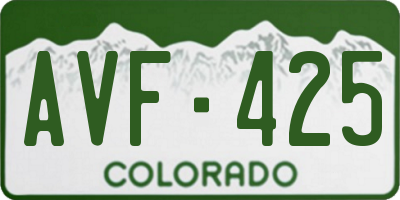 CO license plate AVF425