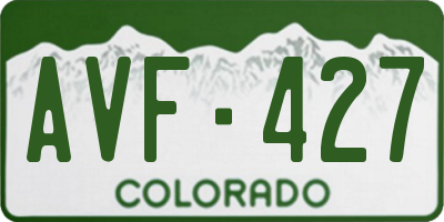 CO license plate AVF427
