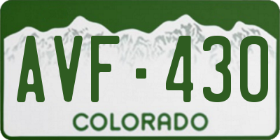 CO license plate AVF430