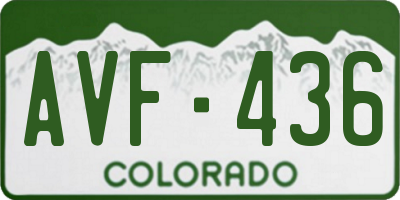 CO license plate AVF436