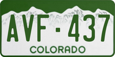 CO license plate AVF437
