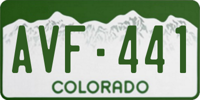 CO license plate AVF441