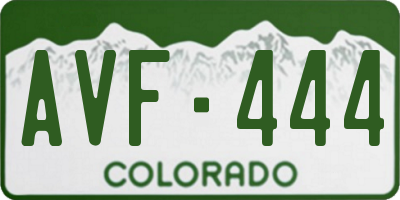 CO license plate AVF444