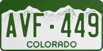 CO license plate AVF449
