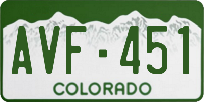CO license plate AVF451