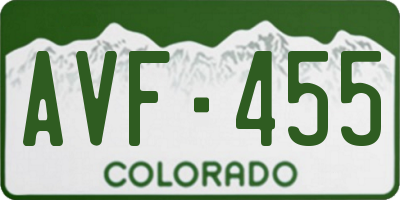 CO license plate AVF455
