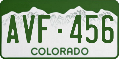 CO license plate AVF456